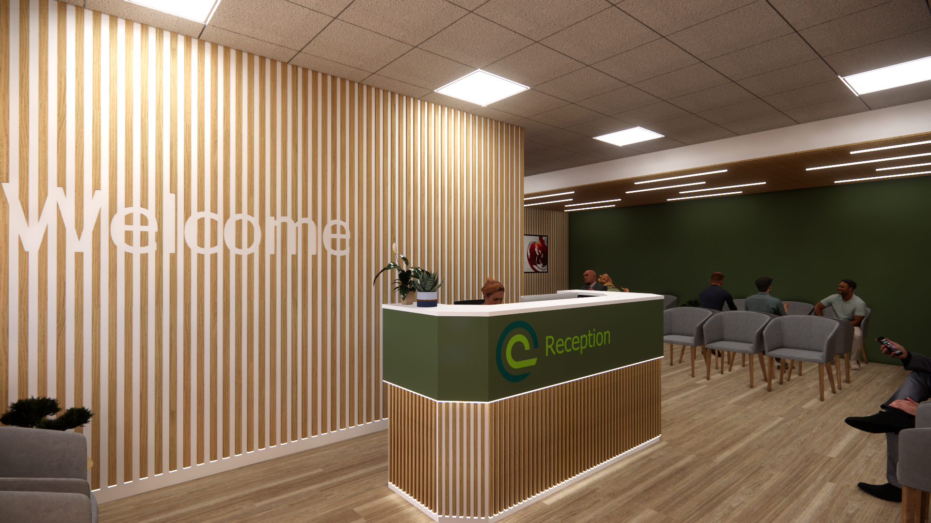 Artit's impression of the reception desk at Halton