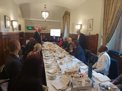 Delegates attend the round table meeting at the Houses of Parliment