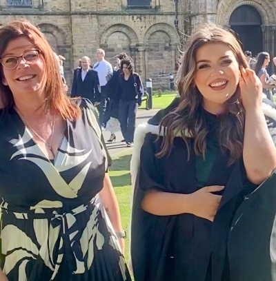 Lisa and her daughter at her daughter's graduation